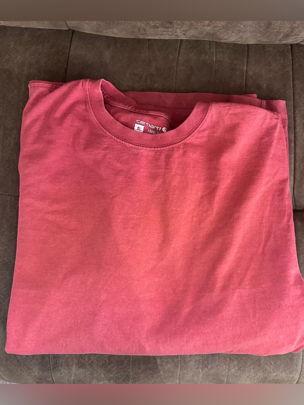 Carhartt Men's Coral-Red Short Sleeve Crewneck Tee long sleeve XL